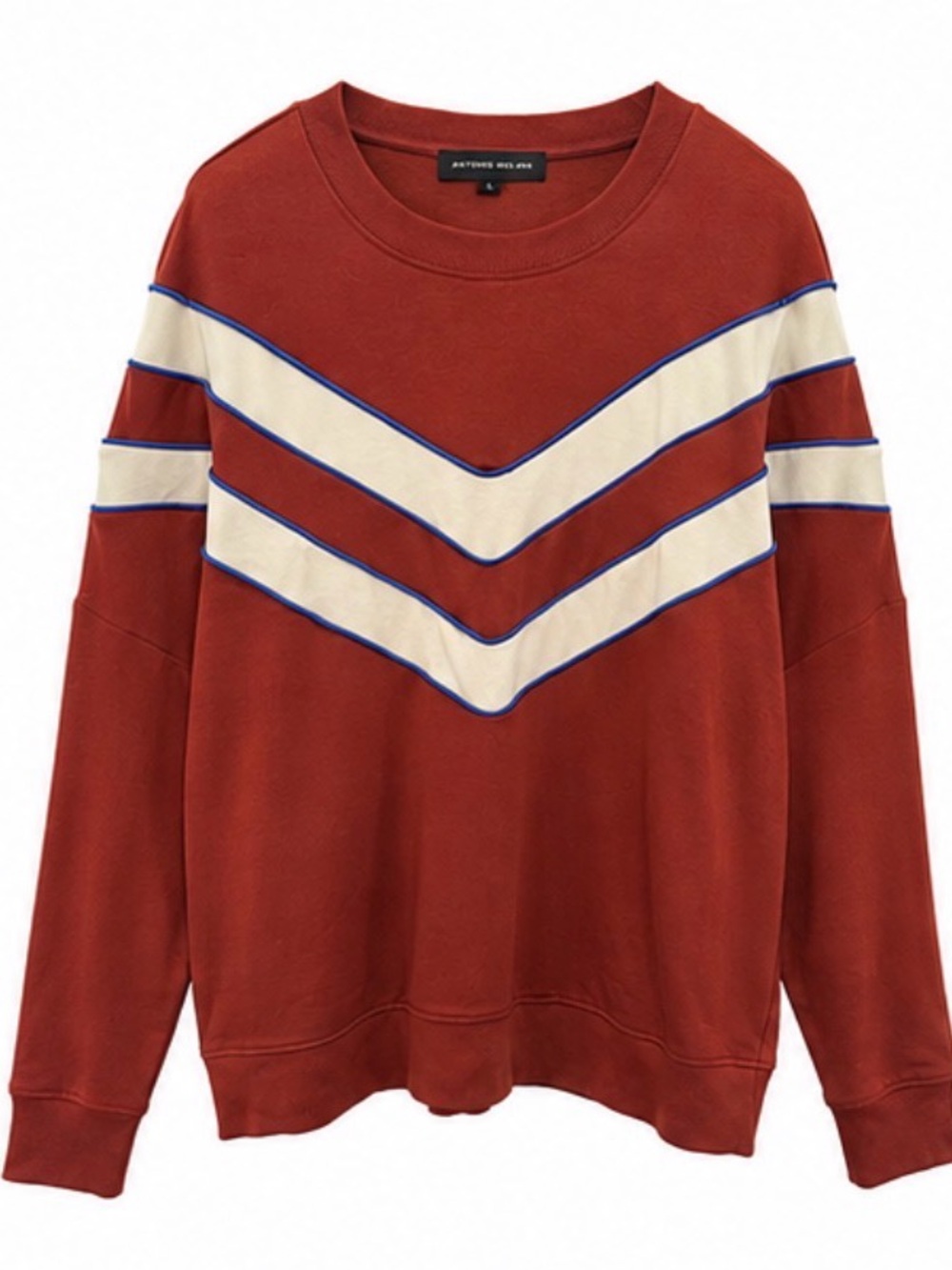 Antonio Melani rust chevron stripe oversized sweatshirt size L